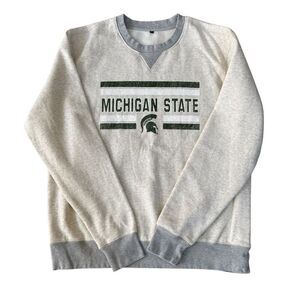 Michigan State Spartans crewneck sweatshirt gray with green/white graphic sz L